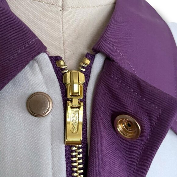 Bogey Boys by Macklemore Mens Colorblock Jacket XL Purple White Retro 70s Golf - Picture 7 of 10